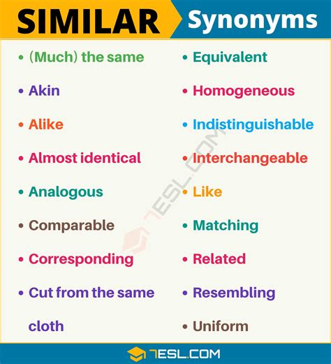 synonym|SIMILAR Synonyms: 79 Similar and Opposite Words .